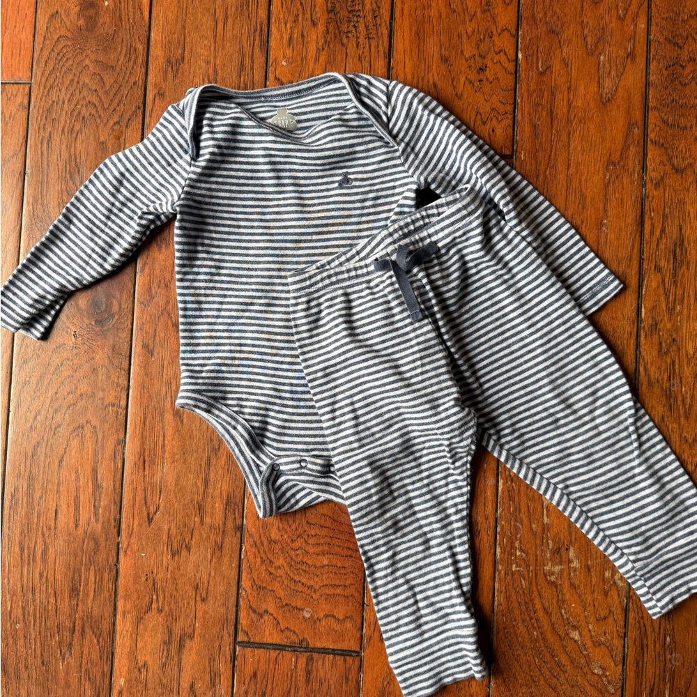 GAP Navy and White Striped Bodysuit Set
